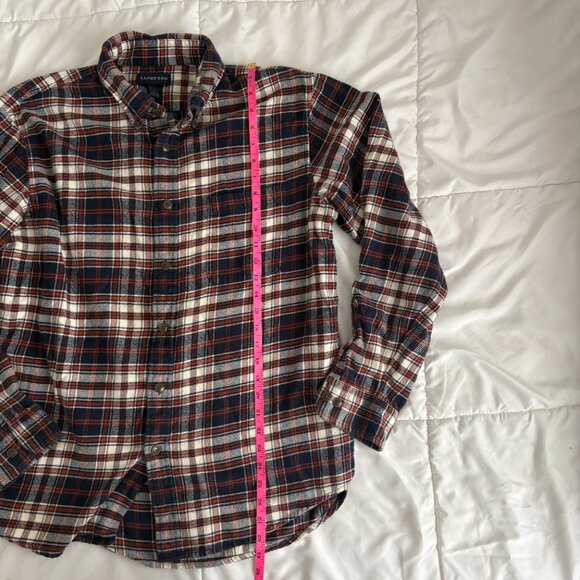 Lands End Men's Cotton Flannel Long Sleeve Button Shirt Size L 16-16.5 - Picture 5 of 5